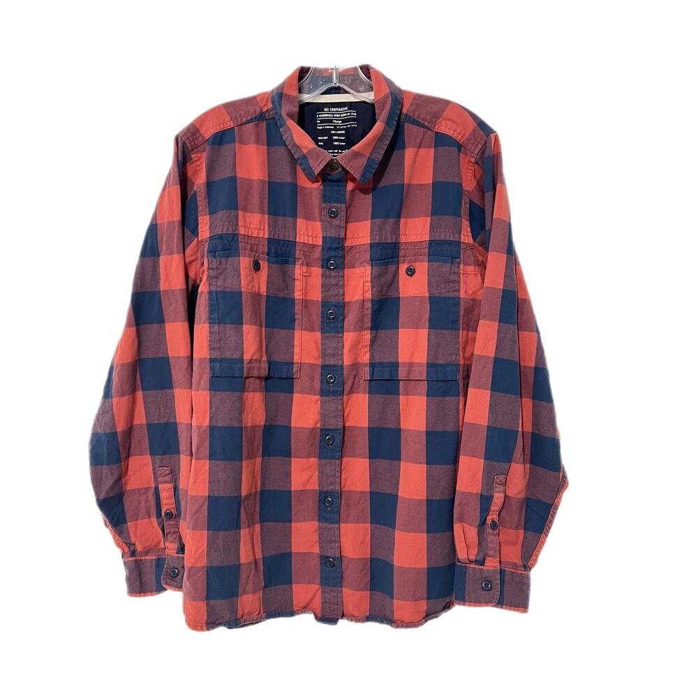 REI Co-op Button Down Shirt Women Plus 1X Plaid Red Flannel Outdoor HikingHeavy